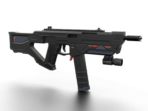 Redline Sci-Fi SMG High-Tech Submachine Weapon Modello 3D