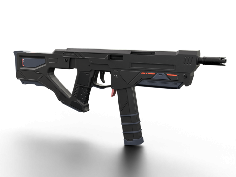 Redline Sci-Fi SMG High-Tech Submachine Weapon Modelo 3D