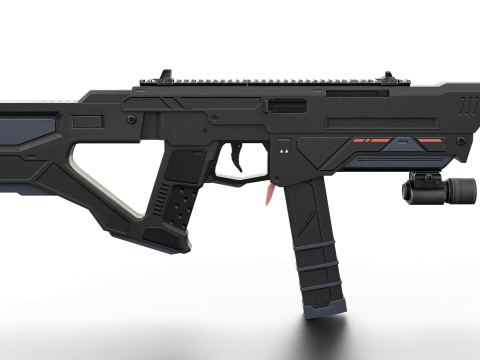 Redline Sci-Fi SMG High-Tech Submachine Weapon Modelo 3D