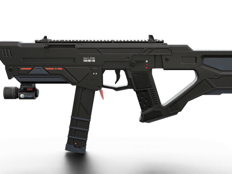 Redline Sci-Fi SMG High-Tech Submachine Weapon Modelo 3D