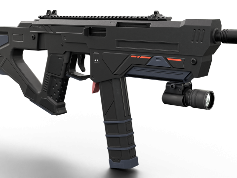 Redline Sci-Fi SMG High-Tech Submachine Weapon Modelo 3D