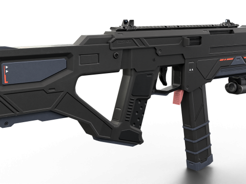 Redline Sci-Fi SMG High-Tech Submachine Weapon Modelo 3D
