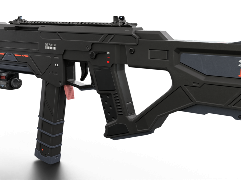 Redline Sci-Fi SMG High-Tech Submachine Weapon Modelo 3D