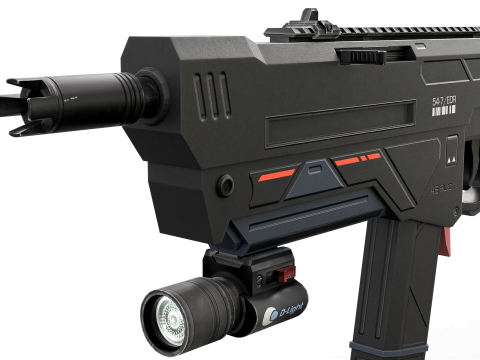 Redline Sci-Fi SMG High-Tech Submachine Weapon Modelo 3D