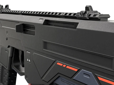 Redline Sci-Fi SMG High-Tech Submachine Weapon 3D Model