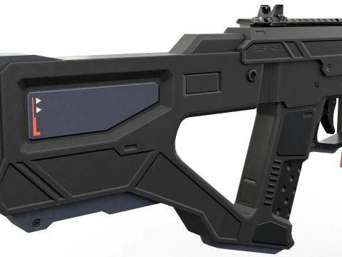 Redline Sci-Fi SMG High-Tech Submachine Weapon 3D Model
