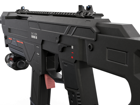 Redline Sci-Fi SMG High-Tech Submachine Weapon Modelo 3D