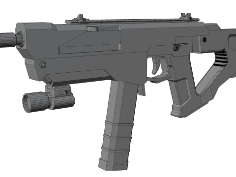 Redline Sci-Fi SMG High-Tech Submachine Weapon Modelo 3D