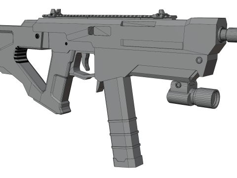 Redline Sci-Fi SMG High-Tech Submachine Weapon Modelo 3D