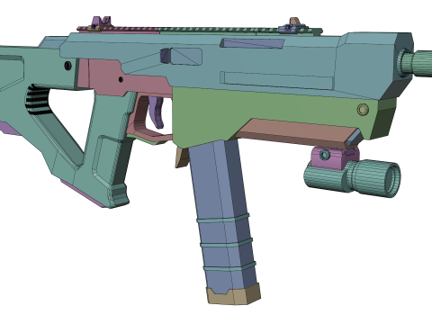 Redline Sci-Fi SMG High-Tech Submachine Weapon Modelo 3D