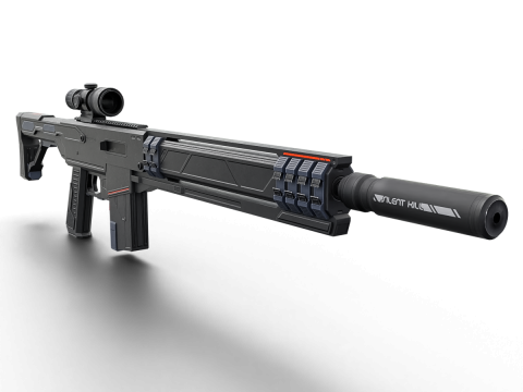Silent Kill Sci-Fi Tactical Sniper Rifle Modello 3D