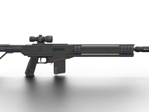 Silent Kill Sci-Fi Tactical Sniper Rifle Modèle 3D