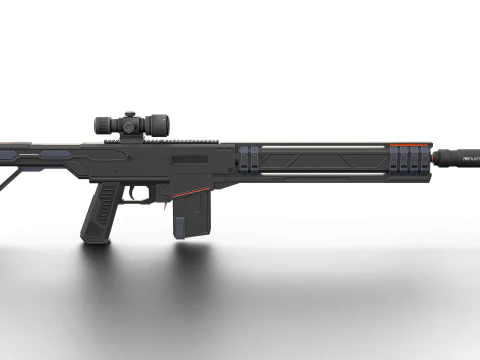 Silent Kill Sci-Fi Tactical Sniper Rifle 3D Model
