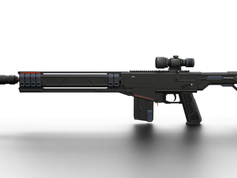 Silent Kill Sci-Fi Tactical Sniper Rifle Modèle 3D