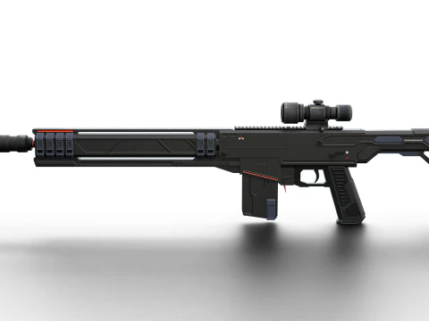 Silent Kill Sci-Fi Tactical Sniper Rifle 3D Model
