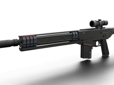 Silent Kill Sci-Fi Tactical Sniper Rifle Modèle 3D