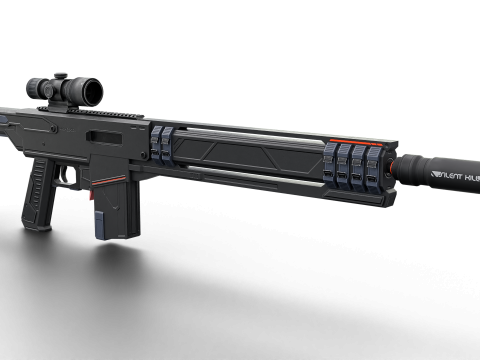 Silent Kill Sci-Fi Tactical Sniper Rifle Modèle 3D