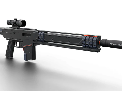Silent Kill Sci-Fi Tactical Sniper Rifle 3D Model