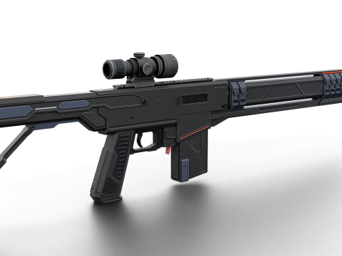 Silent Kill Sci-Fi Tactical Sniper Rifle Modèle 3D