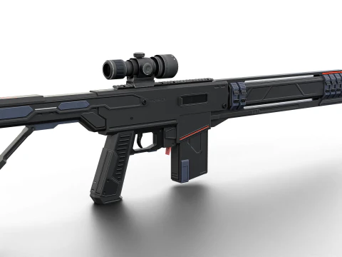 Silent Kill Sci-Fi Tactical Sniper Rifle 3D Model