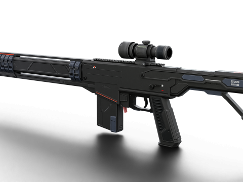 Silent Kill Sci-Fi Tactical Sniper Rifle Modèle 3D