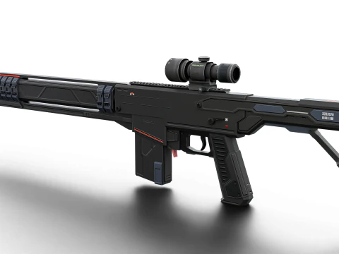 Silent Kill Sci-Fi Tactical Sniper Rifle 3D Model
