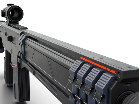 Silent Kill Sci-Fi Tactical Sniper Rifle 3D Model