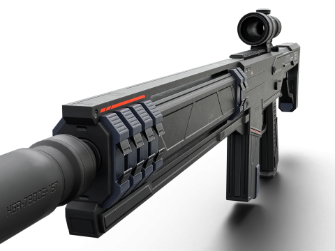 Silent Kill Sci-Fi Tactical Sniper Rifle Modèle 3D