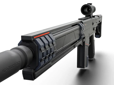 Silent Kill Sci-Fi Tactical Sniper Rifle 3D Model