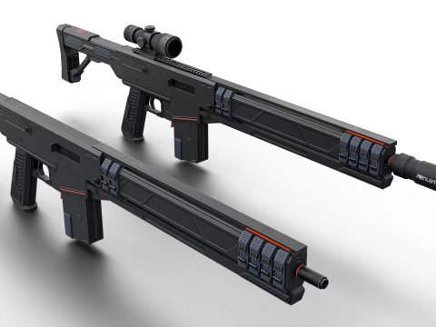Silent Kill Sci-Fi Tactical Sniper Rifle Modèle 3D