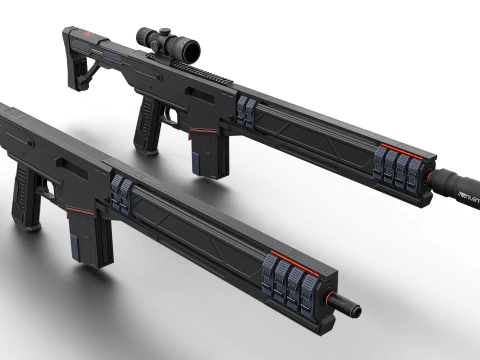 Silent Kill Sci-Fi Tactical Sniper Rifle 3D Model