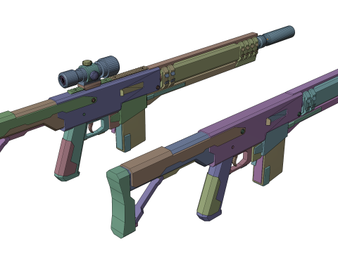 Silent Kill Sci-Fi Tactical Sniper Rifle Modèle 3D