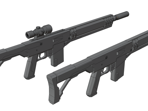Silent Kill Sci-Fi Tactical Sniper Rifle Modèle 3D