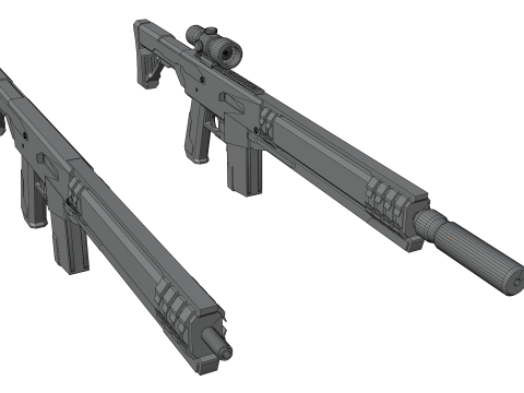 Silent Kill Sci-Fi Tactical Sniper Rifle Modèle 3D