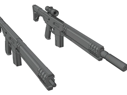 Silent Kill Sci-Fi Tactical Sniper Rifle 3D Model