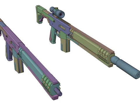 Silent Kill Sci-Fi Tactical Sniper Rifle 3D Model