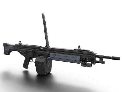 Cyclone Twin-Barrel Futuristic Heavy Assault Rifle Modèle 3D