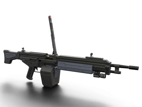 사이클론 트윈 배럴 미래형 중돌격소총 3D 모델