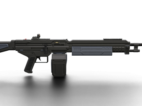 Cyclone Twin-Barrel Futuristic Heavy Assault Rifle 3D 模型