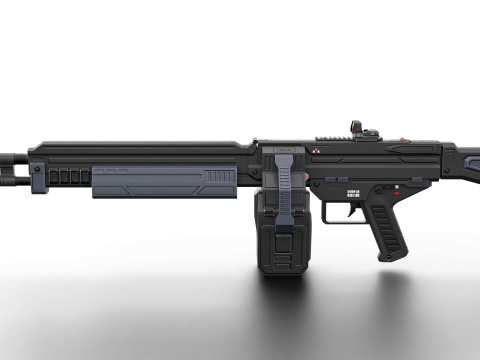Cyclone Twin-Barrel Futuristic Heavy Assault Rifle 3D 模型