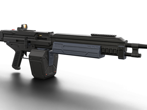 Cyclone Twin-Barrel Futuristic Heavy Assault Rifle 3D 模型