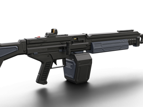 Cyclone Twin-Barrel Futuristic Heavy Assault Rifle 3D 模型