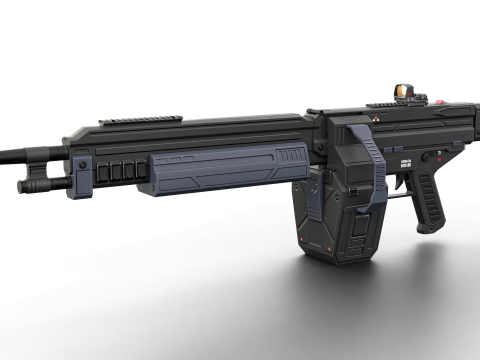 Cyclone Twin-Barrel Futuristic Heavy Assault Rifle 3D 模型