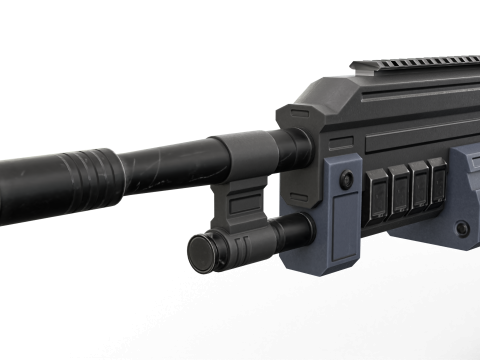 Cyclone Twin-Barrel Futuristic Heavy Assault Rifle 3D 模型