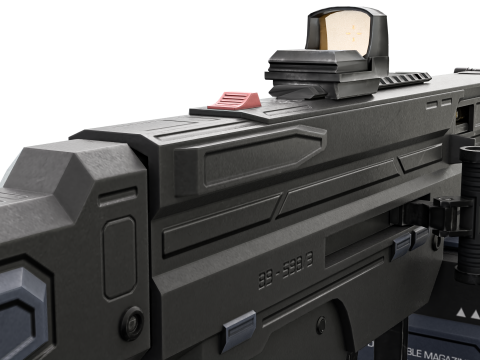 Cyclone Twin-Barrel Futuristic Heavy Assault Rifle 3D 模型