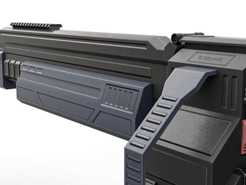 Cyclone Twin-Barrel Futuristic Heavy Assault Rifle 3D 模型