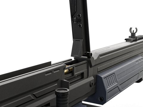 Cyclone Twin-Barrel Futuristic Heavy Assault Rifle 3D 模型