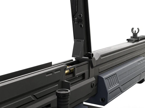 Cyclone Twin-Barrel Futuristic Heavy Assault Rifle 3D Model