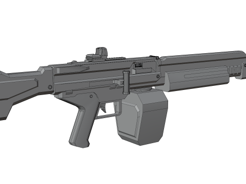 Cyclone Twin-Barrel Futuristic Heavy Assault Rifle 3D 模型