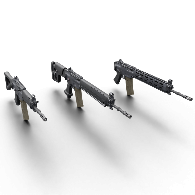 G3 Rifle Variants Modular Game-Ready Weapons Pack Model 3D .c4d .max .obj .3ds .fbx .stl .blend 
